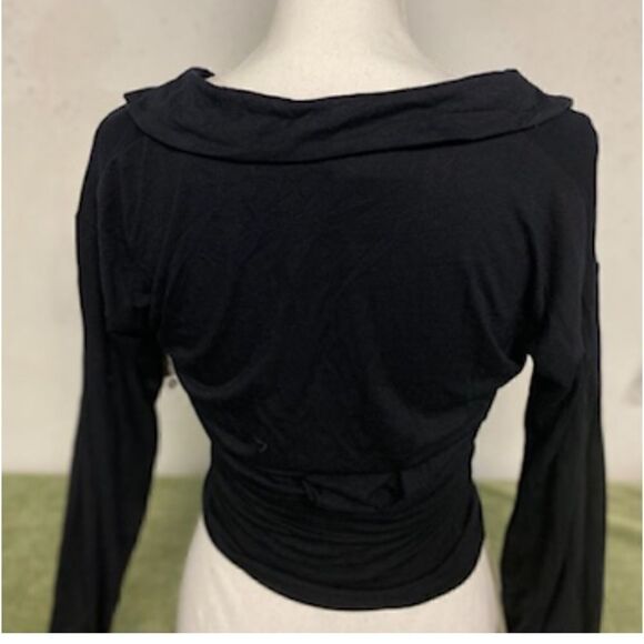 #133 FREE PEOPLE black Stretch Top - Picture 4 of 7